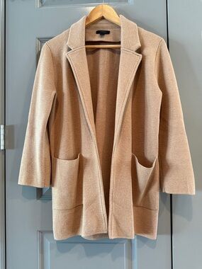J. Crew Sophie Camel Tan Open-Front Women's Cardigan Coatigan Sweater